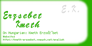 erzsebet kmeth business card